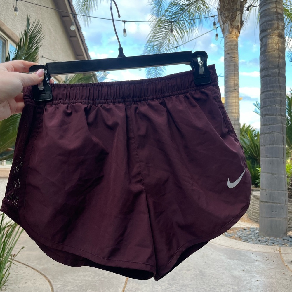 Nike Dri Fit Women's Burgundy Athletic Shorts